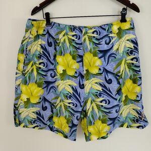 Tommy Bahama Floral Hawaiian Swim Shorts Size Large